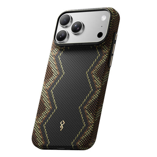 Apple iPhone 18 Pro Kılıf M-safe Şarj Özellikli Raptic Aramid Skin Scepter Serisi Karbon Kapak - 7