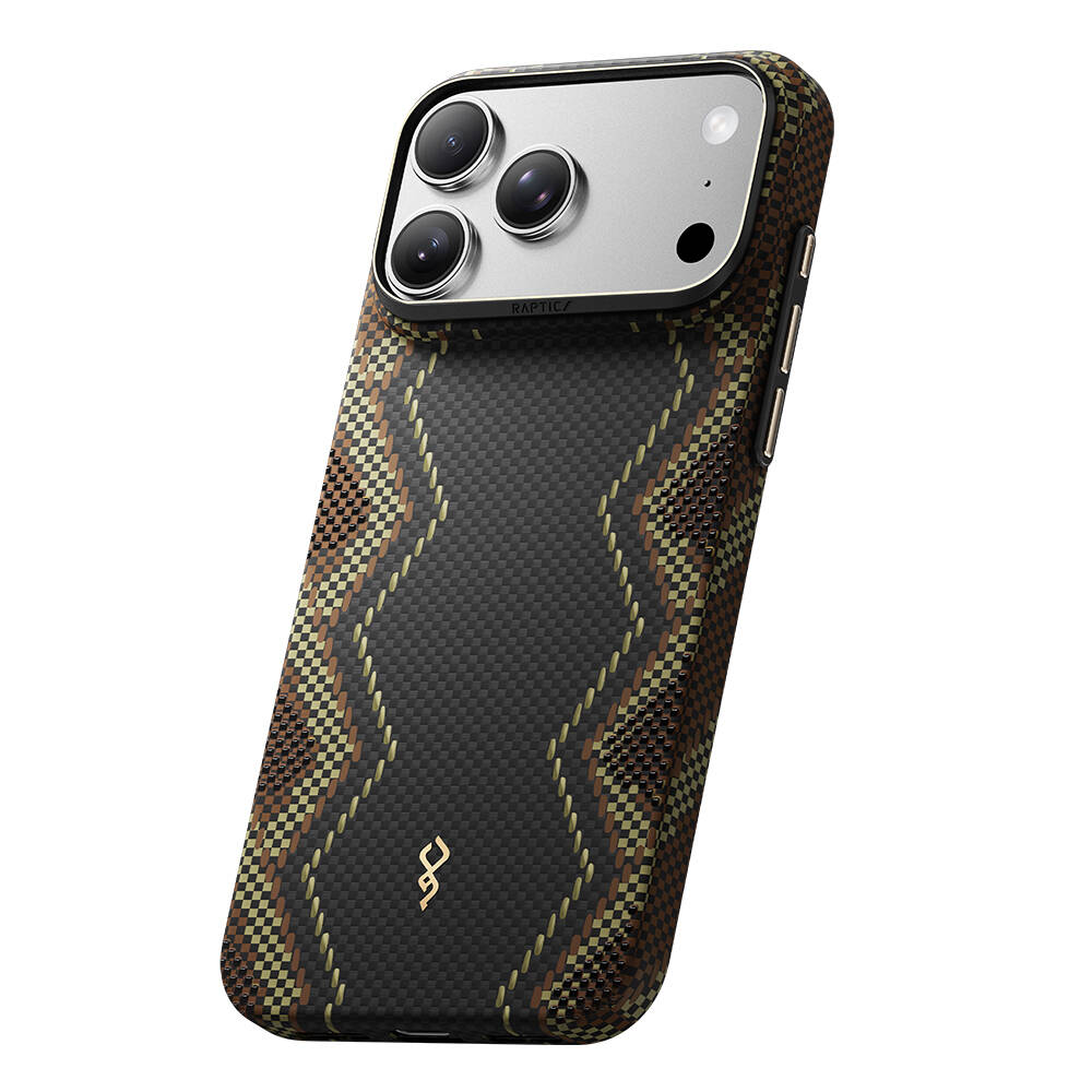 Apple iPhone 18 Pro Kılıf M-safe Şarj Özellikli Raptic Aramid Skin Scepter Serisi Karbon Kapak - 7