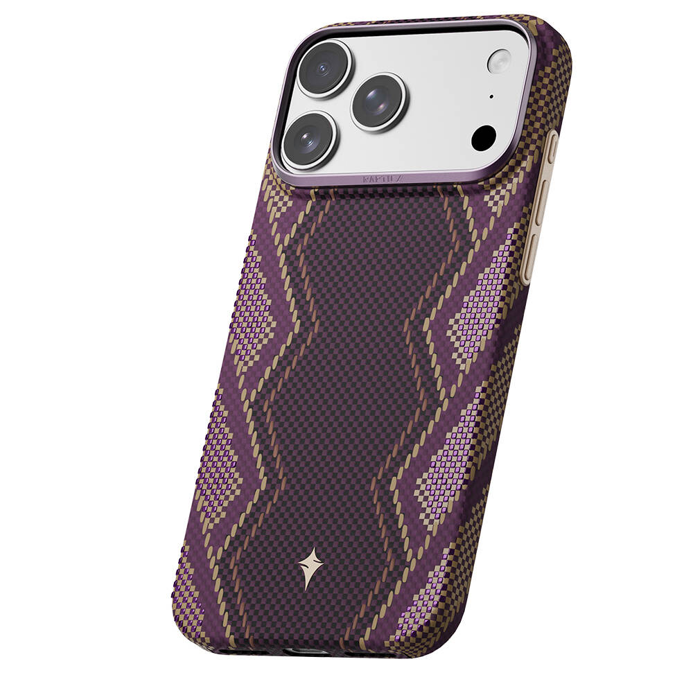 Apple iPhone 18 Pro Kılıf M-safe Şarj Özellikli Raptic Aramid Skin Scepter Serisi Karbon Kapak - 3