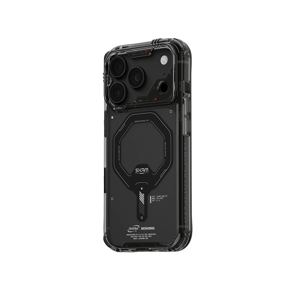 Apple iPhone 18 Pro Kılıf M-safe Şarj Özellikli Şeffaf Airbag Tasarımlı Skinarma Saido Mag-Charge Kapak - 14
