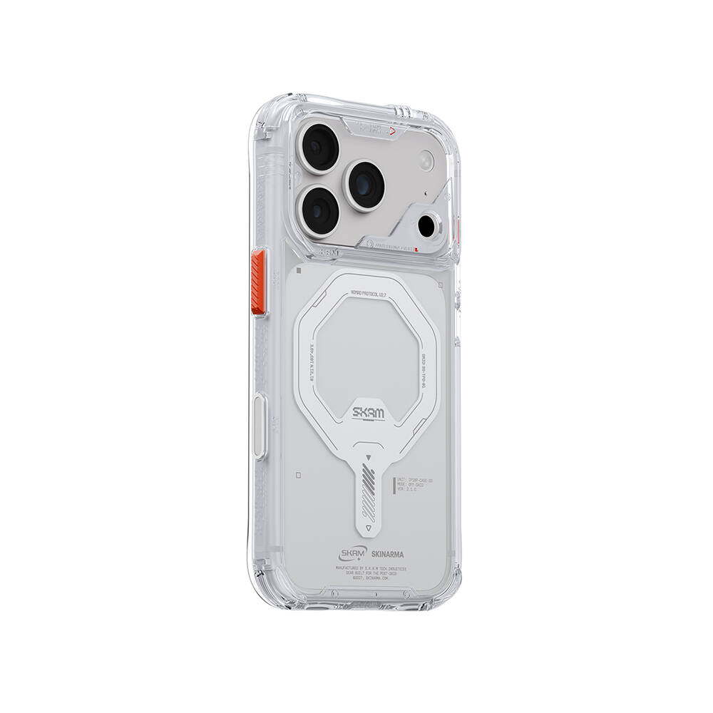 Apple iPhone 18 Pro Kılıf M-safe Şarj Özellikli Şeffaf Airbag Tasarımlı Skinarma Saido Mag-Charge Kapak - 2