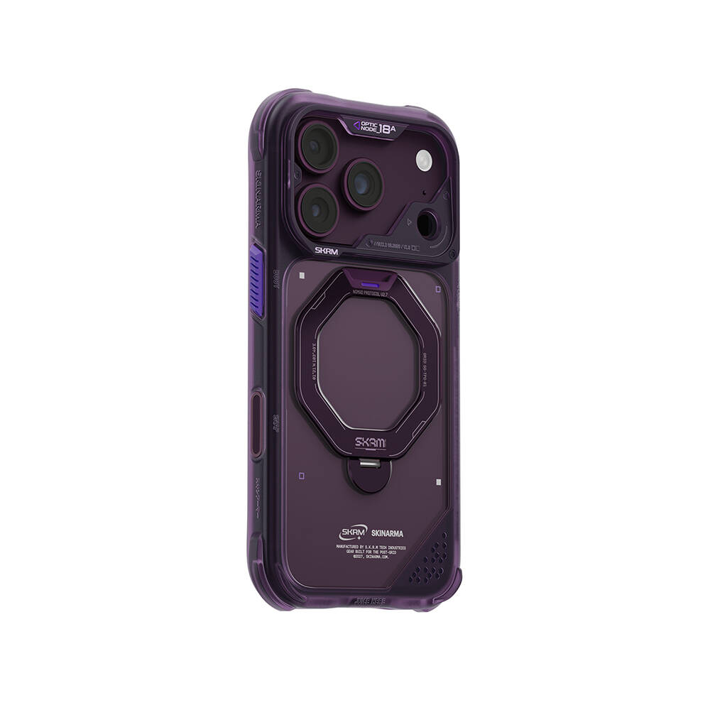 Apple iPhone 18 Pro Kılıf M-safe Şarj Özellikli Standlı Skinarma Saturn Kapak - 13