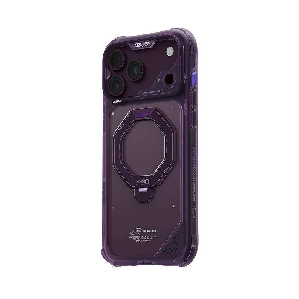 Apple iPhone 18 Pro Kılıf M-safe Şarj Özellikli Standlı Skinarma Saturn Kapak - 17