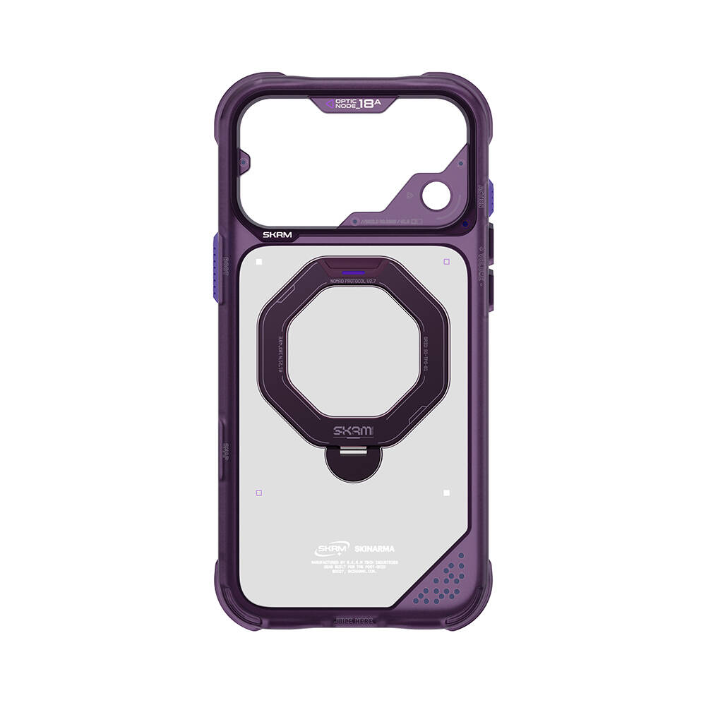 Apple iPhone 18 Pro Kılıf M-safe Şarj Özellikli Standlı Skinarma Saturn Kapak - 19