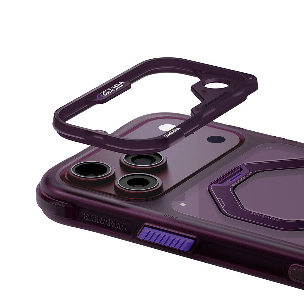 Apple iPhone 18 Pro Kılıf M-safe Şarj Özellikli Standlı Skinarma Saturn Kapak - 22