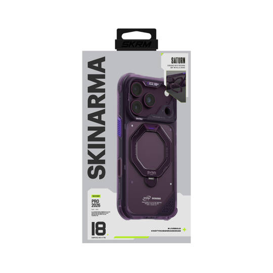 Apple iPhone 18 Pro Kılıf M-safe Şarj Özellikli Standlı Skinarma Saturn Kapak - 23