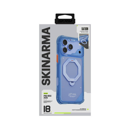 Apple iPhone 18 Pro Kılıf M-safe Şarj Özellikli Standlı Skinarma Saturn Kapak - 12