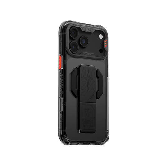 Apple iPhone 18 Pro Kılıf M-safe Şarj Özellikli Teknoloji Desenli Skinarma Helio CE Mag Charge Standlı Kapak - 24