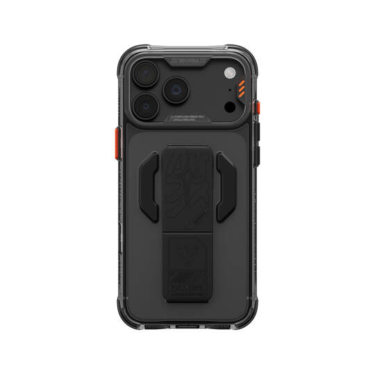 Apple iPhone 18 Pro Kılıf M-safe Şarj Özellikli Teknoloji Desenli Skinarma Helio CE Mag Charge Standlı Kapak - 26