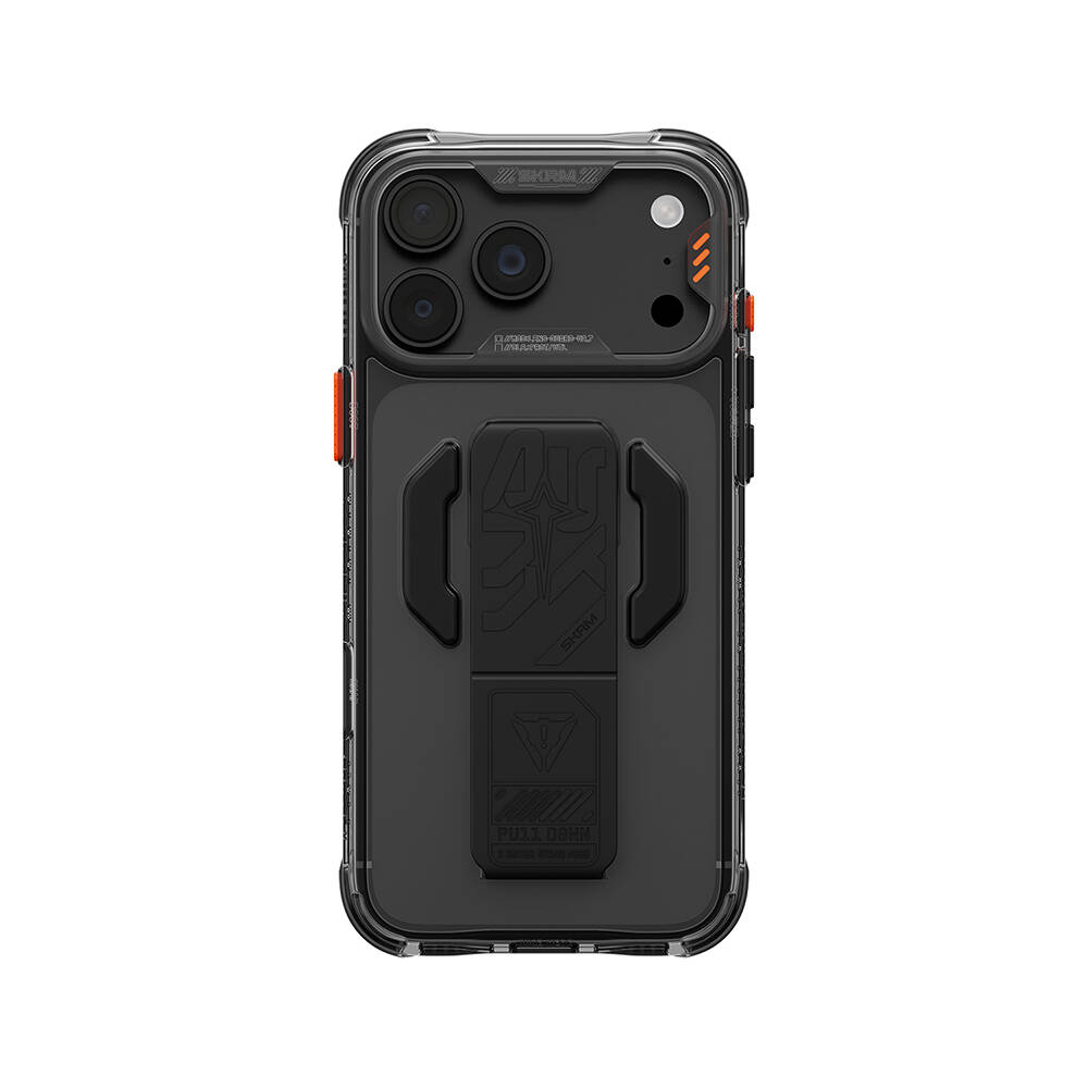 Apple iPhone 18 Pro Kılıf M-safe Şarj Özellikli Teknoloji Desenli Skinarma Helio CE Mag Charge Standlı Kapak - 26