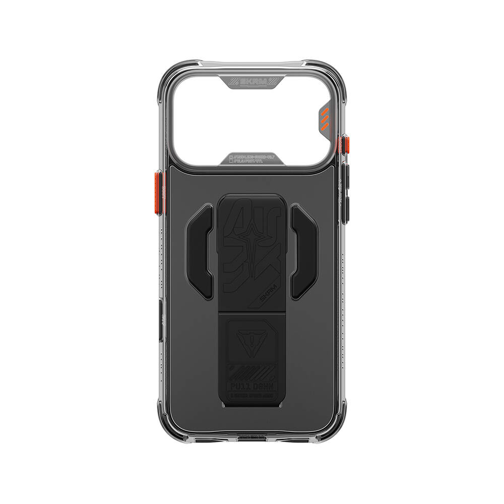 Apple iPhone 18 Pro Kılıf M-safe Şarj Özellikli Teknoloji Desenli Skinarma Helio CE Mag Charge Standlı Kapak - 27