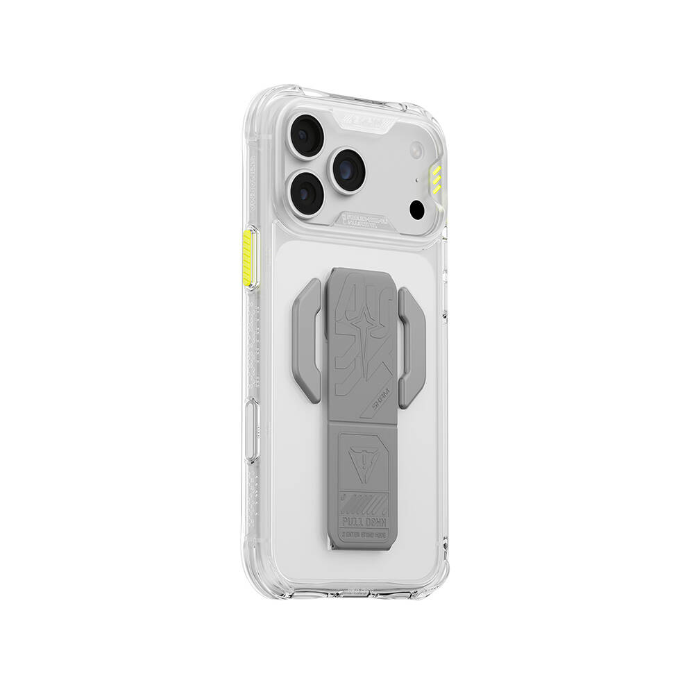 Apple iPhone 18 Pro Kılıf M-safe Şarj Özellikli Teknoloji Desenli Skinarma Helio CE Mag Charge Standlı Kapak - 15