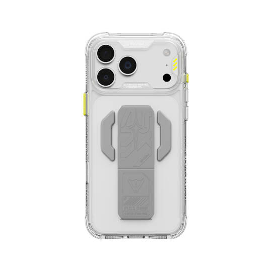 Apple iPhone 18 Pro Kılıf M-safe Şarj Özellikli Teknoloji Desenli Skinarma Helio CE Mag Charge Standlı Kapak - 17