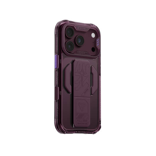 Apple iPhone 18 Pro Kılıf M-safe Şarj Özellikli Teknoloji Desenli Skinarma Helio CE Mag Charge Standlı Kapak - 3