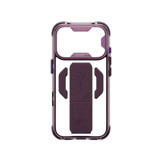 Apple iPhone 18 Pro Kılıf M-safe Şarj Özellikli Teknoloji Desenli Skinarma Helio CE Mag Charge Standlı Kapak - 5