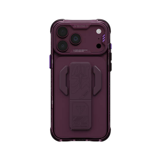 Apple iPhone 18 Pro Kılıf M-safe Şarj Özellikli Teknoloji Desenli Skinarma Helio CE Mag Charge Standlı Kapak - 8
