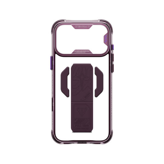 Apple iPhone 18 Pro Kılıf M-safe Şarj Özellikli Teknoloji Desenli Skinarma Helio CE Mag Charge Standlı Kapak - 9