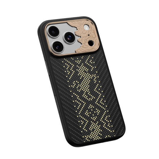 Apple iPhone 18 Pro Kılıf M-safe Şarj Özellikli Yükseltilmiş Kamera Çerçeveli Karbon Fiber Tasarımlı Benks Knight ArmorPro Kevlar Kapak - 2