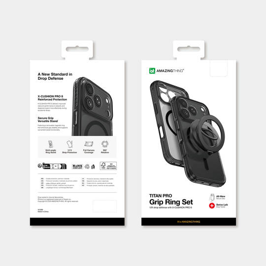 Apple iPhone 18 Pro Kılıf M-safe Şarj Özellikli Yüzük Standlı Amazingthing Titan Pro Grip Ring Serisi Kapak - 13