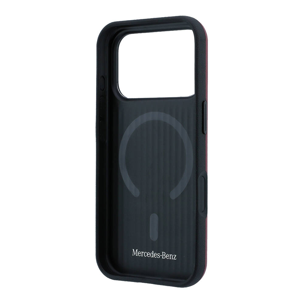 Apple iPhone 18 Pro Kılıf Mercedes Benz Orjinal Lisanslı M-safe Şarj Özellikli 360 Derece Dönebilen Standlı PU Metal Logolu Kapak - 7