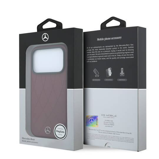 Apple iPhone 18 Pro Kılıf Mercedes Benz Orjinal Lisanslı M-safe Şarj Özellikli 3D Metal Logolu Crossed Lines Kapak - 8