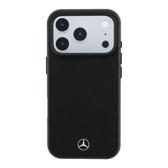 Apple iPhone 18 Pro Kılıf Mercedes Benz Orjinal Lisanslı M-safe Şarj Özellikli 3D Metal Logolu Wrap Wood Deri Kapak - 3