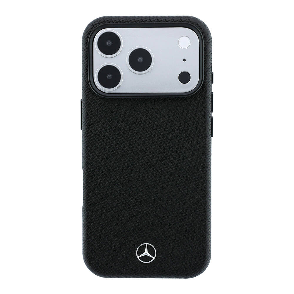 Apple iPhone 18 Pro Kılıf Mercedes Benz Orjinal Lisanslı M-safe Şarj Özellikli 3D Metal Logolu Wrap Wood Deri Kapak - 3