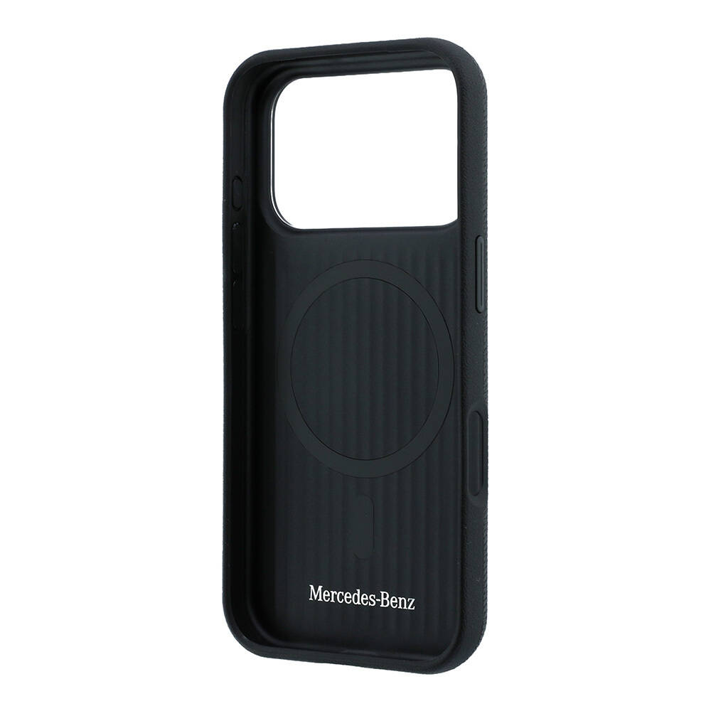 Apple iPhone 18 Pro Kılıf Mercedes Benz Orjinal Lisanslı M-safe Şarj Özellikli 3D Metal Logolu Wrap Wood Deri Kapak - 7