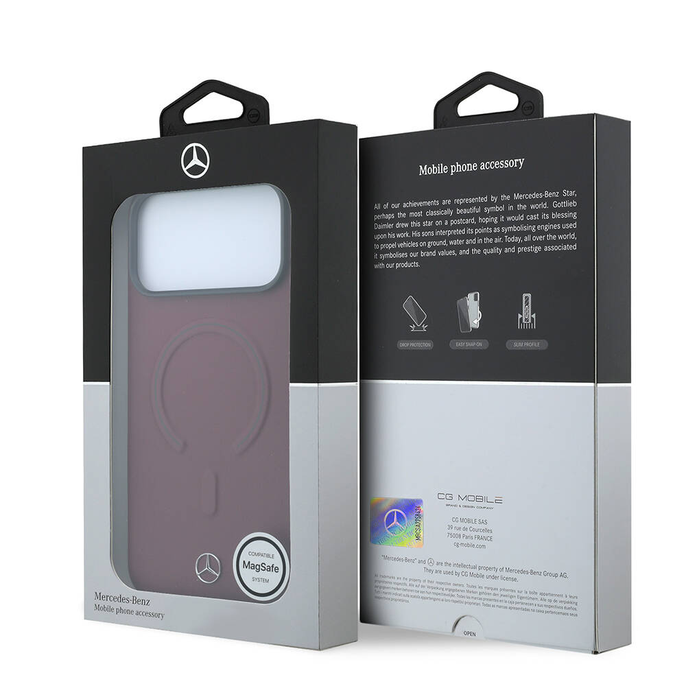 Apple iPhone 18 Pro Kılıf Mercedes Benz Orjinal Lisanslı M-safe Şarj Özellikli Metal Yıldız Logolu Kabartmalı Deri Kapak - 16