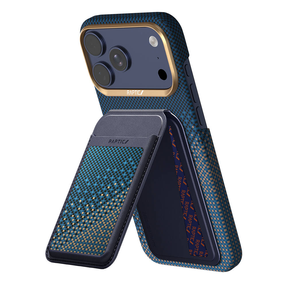Apple iPhone 18 Pro Kılıf Raptic 2in1 Bundle Kit Aramid Skin Serenity Serisi Kartlık ve Karbon Kapak - 4