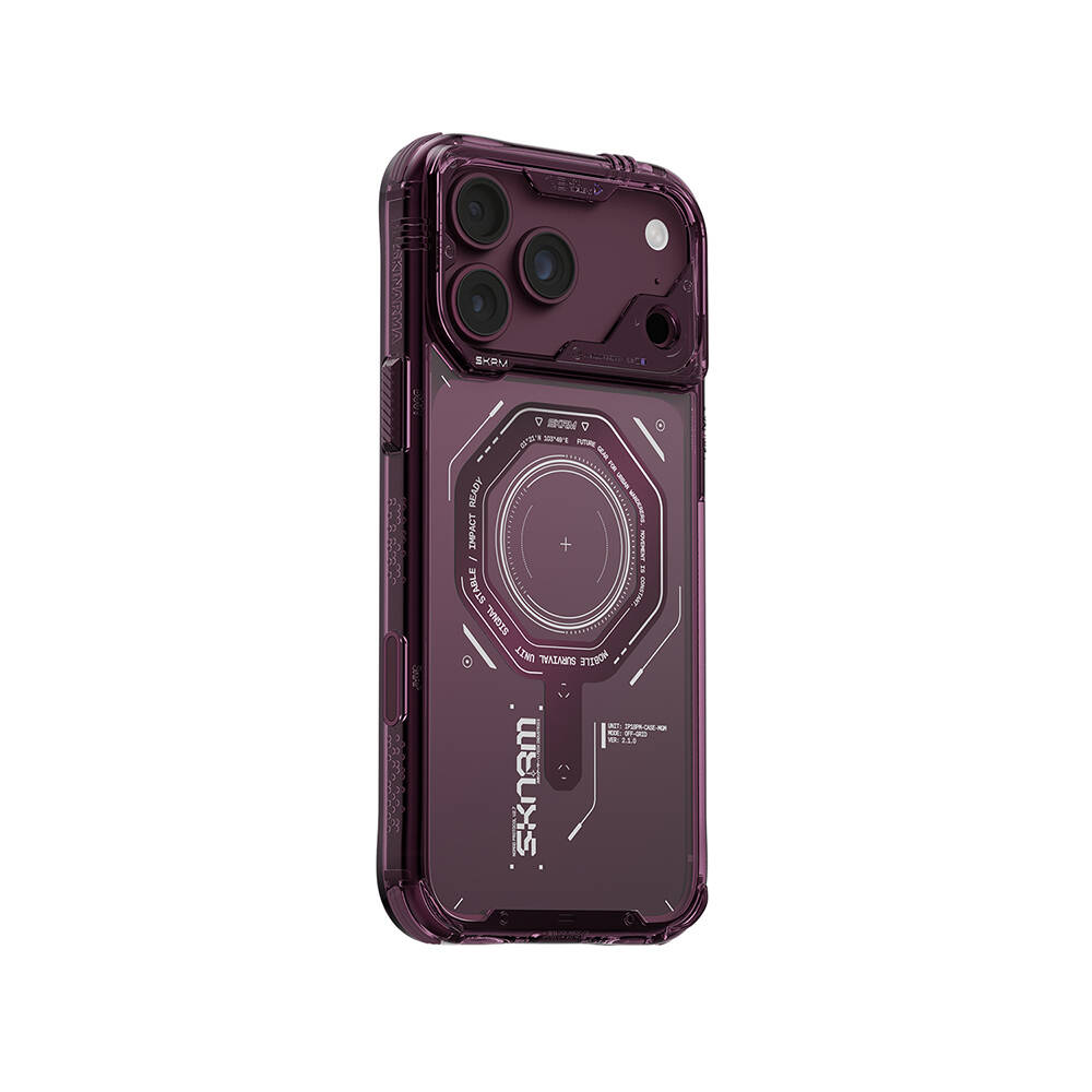 Apple iPhone 18 Pro Kılıf SkinArma M-safe Şarj Özellikli Airbag Tasarımlı Magma Kapak - 5