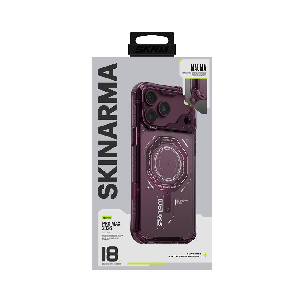 Apple iPhone 18 Pro Kılıf SkinArma M-safe Şarj Özellikli Airbag Tasarımlı Magma Kapak - 11