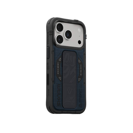 Apple iPhone 18 Pro Kılıf SkinArma M-safe Şarj Özellikli Airbag Tasarımlı Standlı Phantom Kapak Mavi