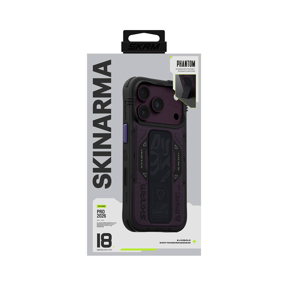Apple iPhone 18 Pro Kılıf SkinArma M-safe Şarj Özellikli Airbag Tasarımlı Standlı Phantom Kapak - 11