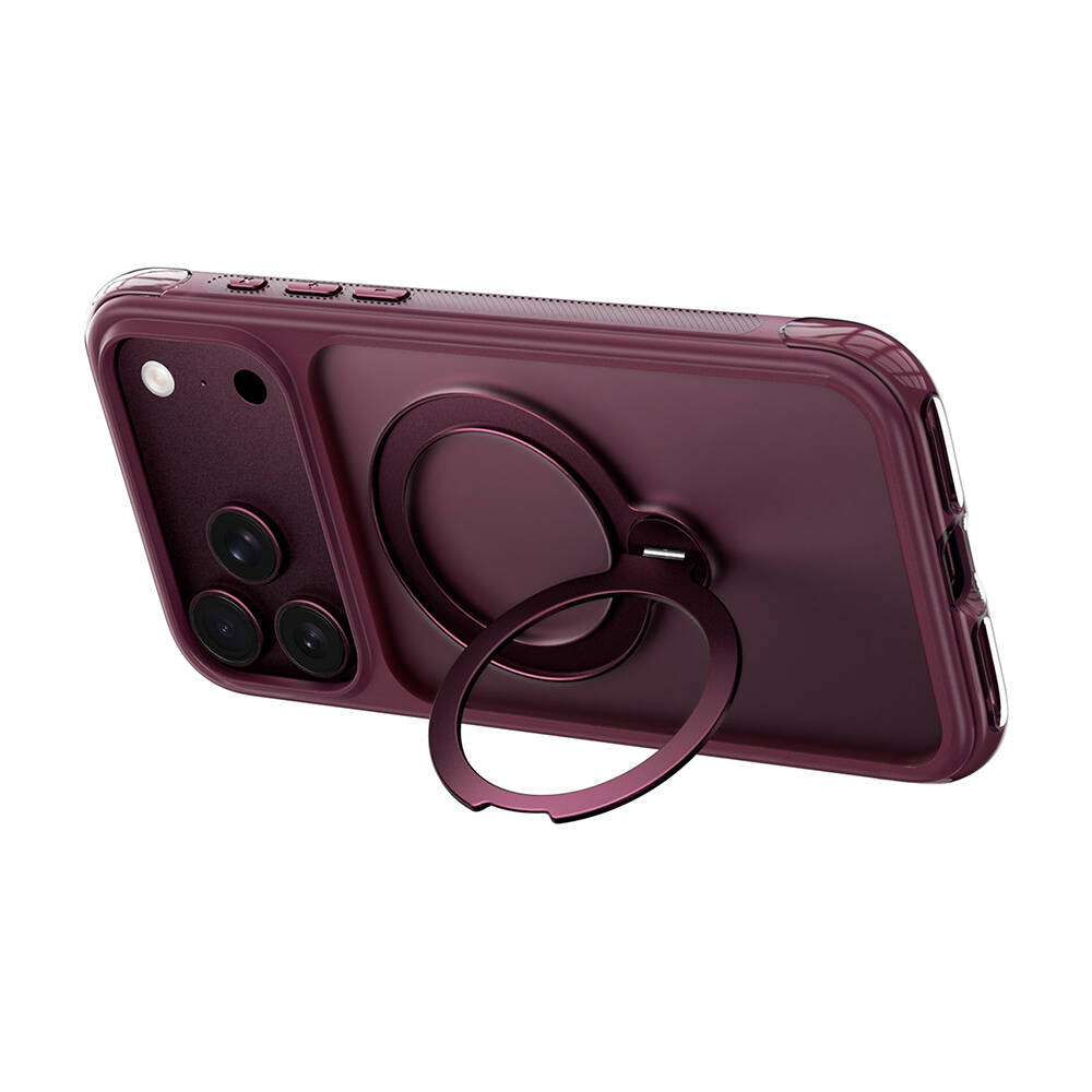 Apple iPhone 18 Pro Kılıf Wiwu AS-203 AeroShield Ultra Serisi M-safe Şarj Özellikli Airbag Tasarımlı Standlı Kapak - 16