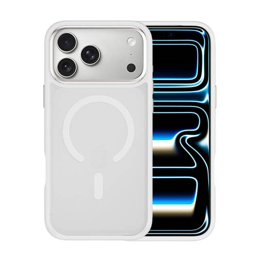 Apple iPhone 18 Pro Kılıf Wiwu FGG-012 ArmorPro Serisi M-safe Şarj Özellikli Parmak İzi Bırakmayan Kılıf Beyaz