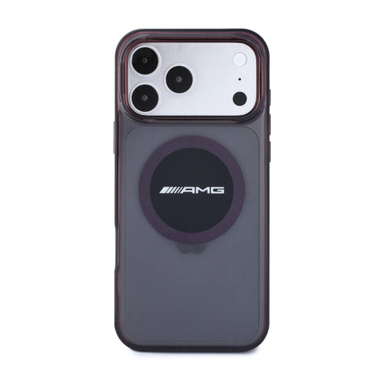 Apple iPhone 18 Pro Max Kılıf AMG Orjinal Lisanslı M-safe Şarj Özellikli Transparan IML Baskı Logolu Bicolor Block Kapak - 3