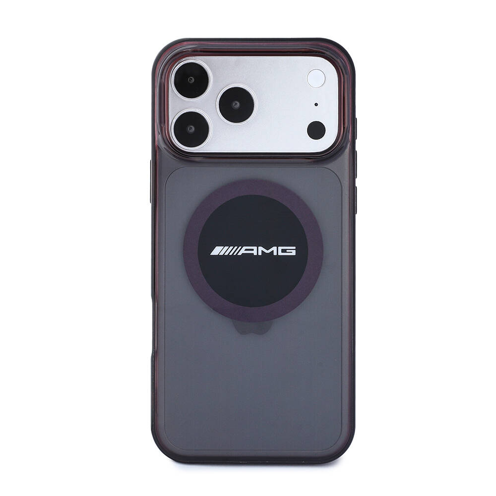 Apple iPhone 18 Pro Max Kılıf AMG Orjinal Lisanslı M-safe Şarj Özellikli Transparan IML Baskı Logolu Bicolor Block Kapak - 3