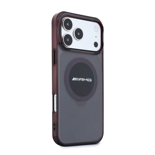 Apple iPhone 18 Pro Max Kılıf AMG Orjinal Lisanslı M-safe Şarj Özellikli Transparan IML Baskı Logolu Bicolor Block Kapak - 4
