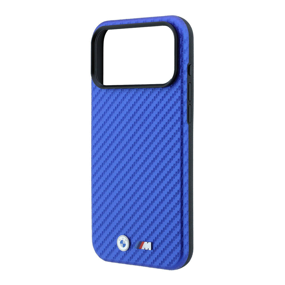 Apple iPhone 18 Pro Max Kılıf BMW Orjinal Lisanslı M-safe Şarj Özellikli Karbon Fiber Tasarımlı ve Metal Logolu PU Deri Kapak - 14