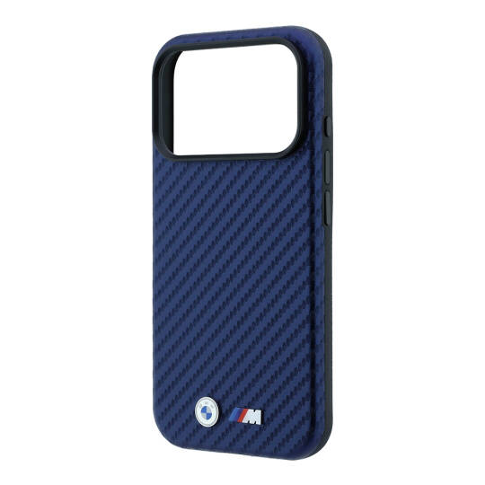 Apple iPhone 18 Pro Max Kılıf BMW Orjinal Lisanslı M-safe Şarj Özellikli Karbon Fiber Tasarımlı ve Metal Logolu PU Deri Kapak - 6