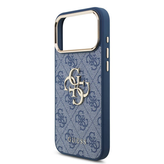 Apple iPhone 18 Pro Max Kılıf Guess Orjinal Lisanslı Gold Metal Kamera Çerçeveli 4G Desenli Metal Büyük 4G ve Yazı Logolu Kapak - 6