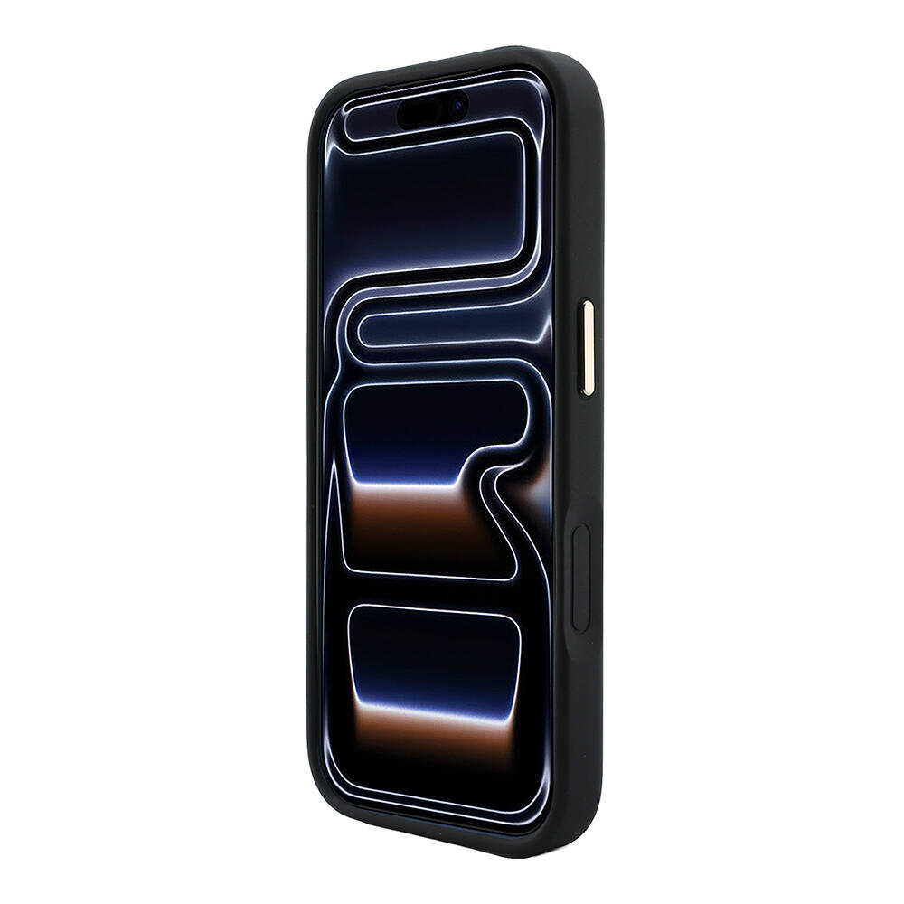 Apple iPhone 18 Pro Max Kılıf Guess Orjinal Lisanslı M-safe Şarj Özellikli Deri 4G Desenli Şeritli Yazı Logolu Kapak - 5