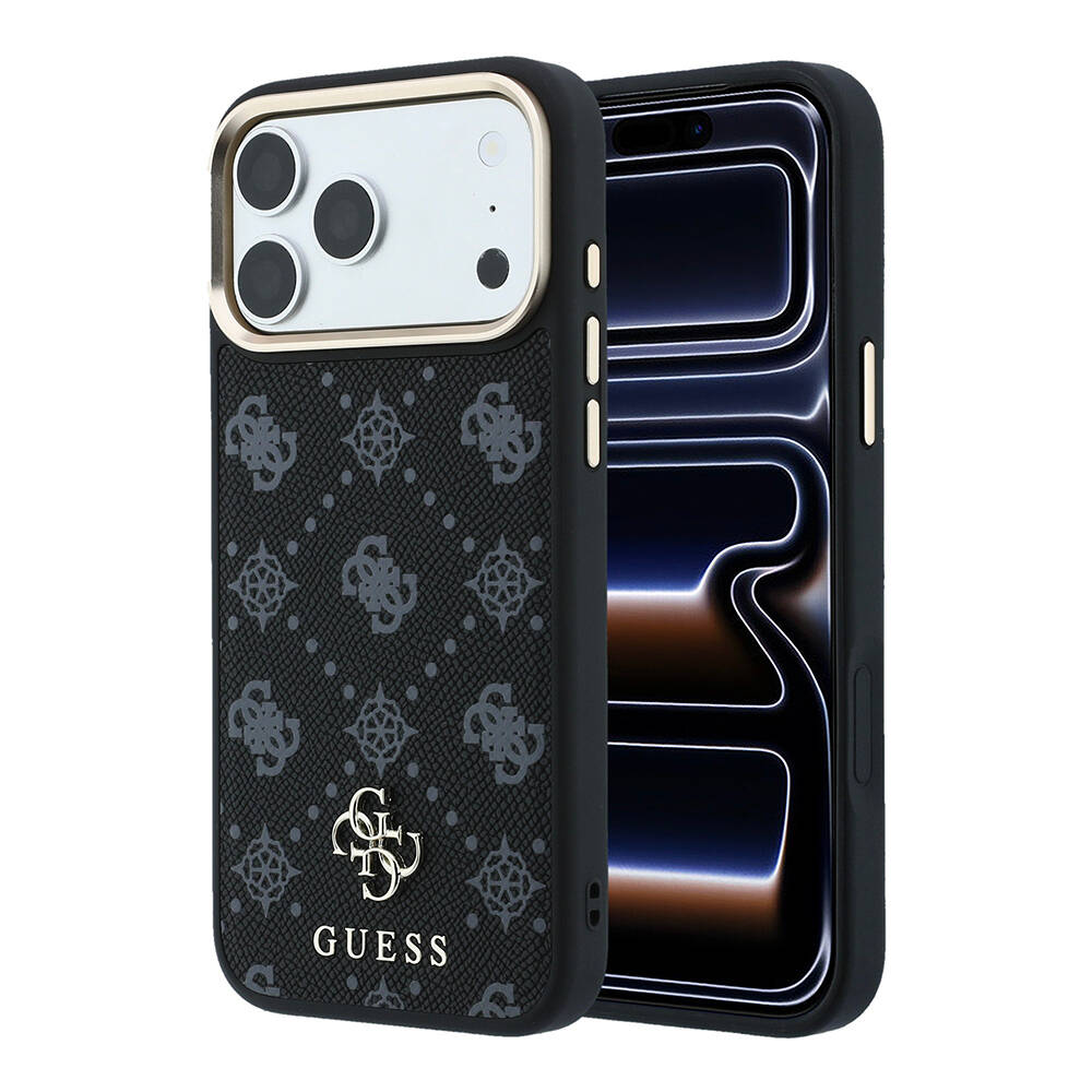 Apple iPhone 18 Pro Max Kılıf Guess Orjinal Lisanslı M-safe Şarj Özellikli Klasik Yazı ve 4G Logolu PU Deri Peony Kapak - 17