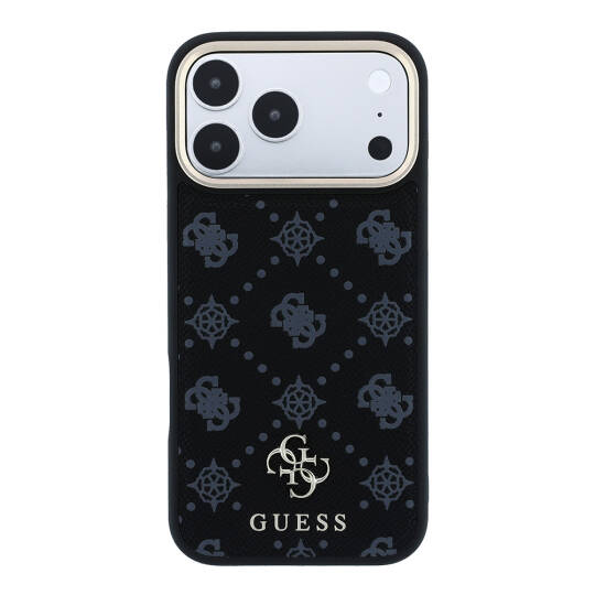Apple iPhone 18 Pro Max Kılıf Guess Orjinal Lisanslı M-safe Şarj Özellikli Klasik Yazı ve 4G Logolu PU Deri Peony Kapak - 19