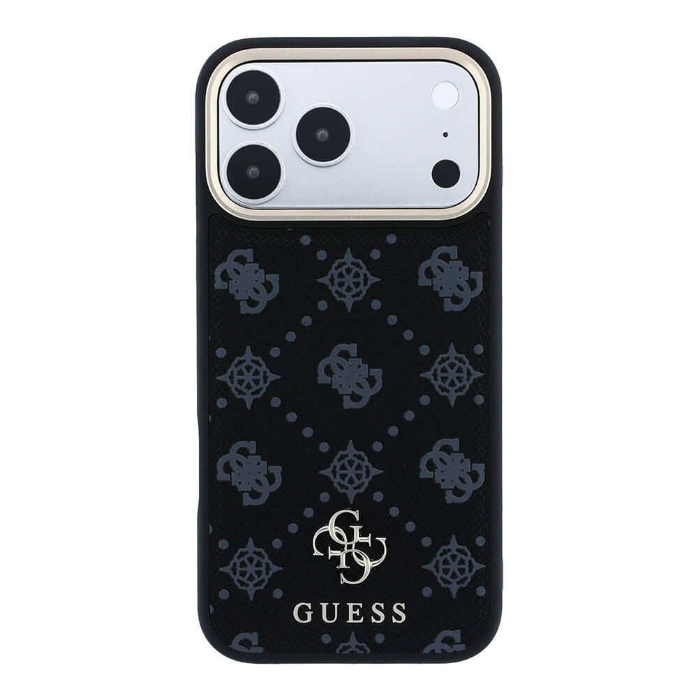 Apple iPhone 18 Pro Max Kılıf Guess Orjinal Lisanslı M-safe Şarj Özellikli Klasik Yazı ve 4G Logolu PU Deri Peony Kapak - 19