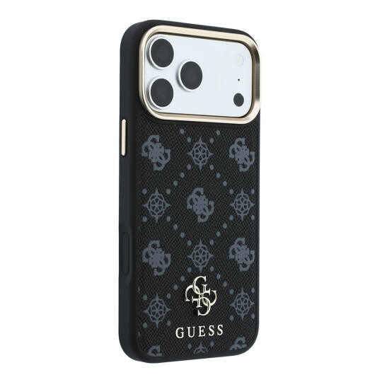 Apple iPhone 18 Pro Max Kılıf Guess Orjinal Lisanslı M-safe Şarj Özellikli Klasik Yazı ve 4G Logolu PU Deri Peony Kapak - 20
