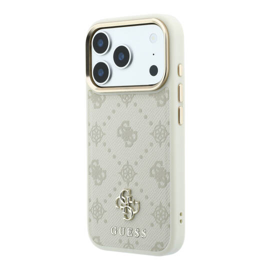 Apple iPhone 18 Pro Max Kılıf Guess Orjinal Lisanslı M-safe Şarj Özellikli Klasik Yazı ve 4G Logolu PU Deri Peony Kapak - 10