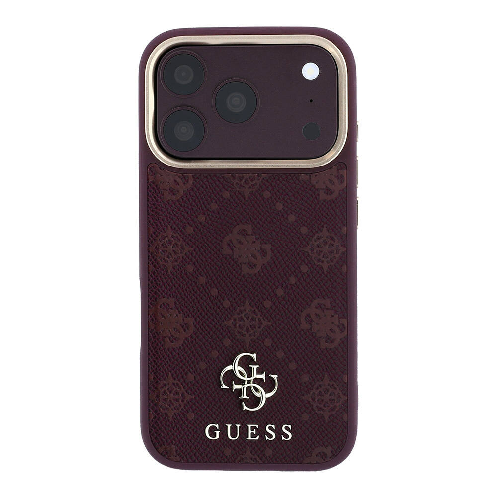 Apple iPhone 18 Pro Max Kılıf Guess Orjinal Lisanslı M-safe Şarj Özellikli Klasik Yazı ve 4G Logolu PU Deri Peony Kapak - 3