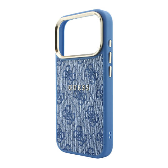 Apple iPhone 18 Pro Max Kılıf Guess Orjinal Lisanslı M-safe Şarj Özellikli Metal Kamera Çerçeveli C-Magnet 4G Desenli Yazı Logolu Kapak - 14